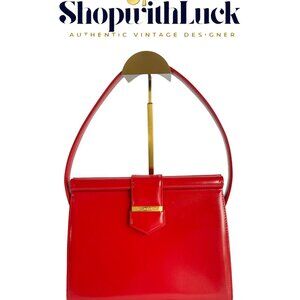 YSL Red Calf Leather Shoulder Bag Preloved YSL Shoulder Bag YSL Classic Bag